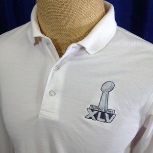Super Bowl XLV Polo Long Sleeve Shirt Embroidered